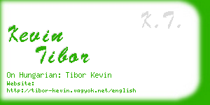 kevin tibor business card